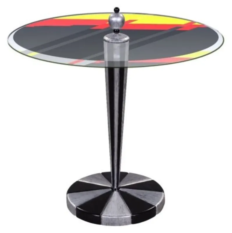 Casa Padrino Luxus Bistrotisch Silber / Schwarz Ø 60 x H. 72 cm - Runder Stehtisch Garantierte Lieferung