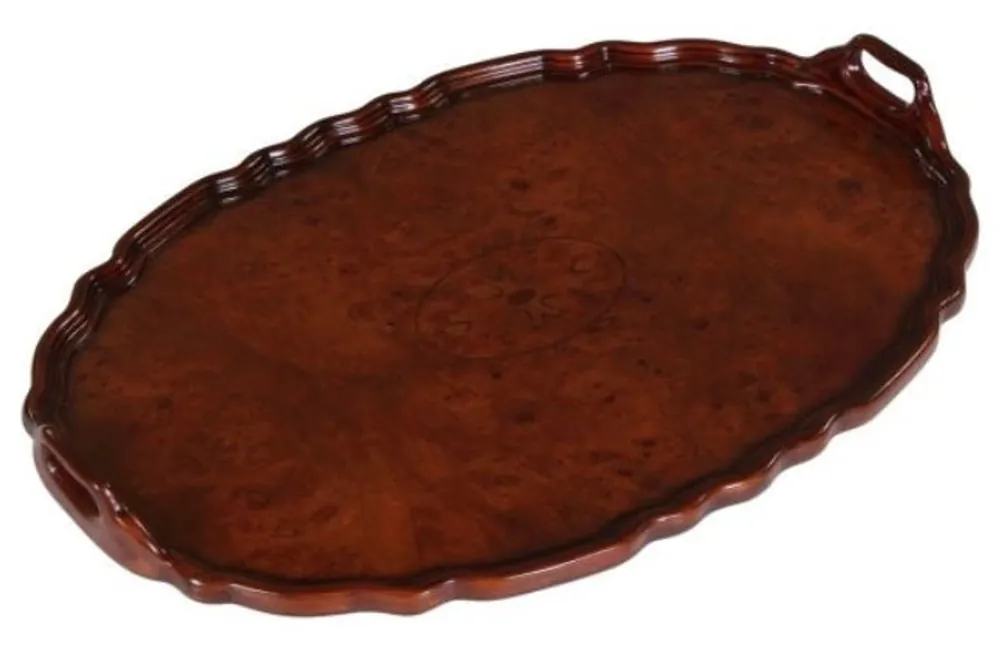 Casa Padrino Mahagoni Tablett / Serviertablett Braun 66,5 x 44,5 x H. 6,2 cm - Luxus Gastronomie Accessoires Sonderangebot