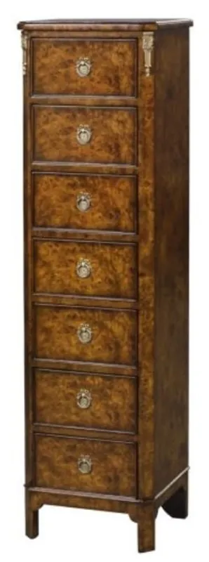 Top-Angebot Casa Padrino Luxus Jugendstil Kommode mit 7 Schubladen Braun 35 x 30 x H. 127 cm - Luxus Qualität