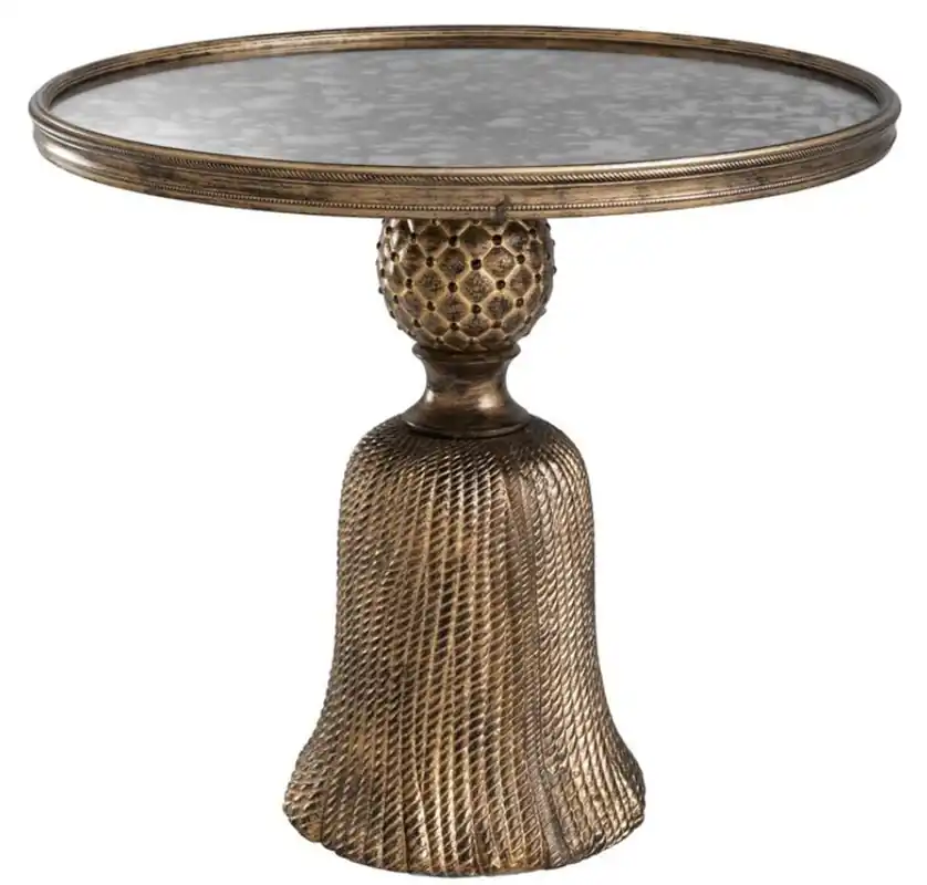 Casa Padrino Luxus Beistelltisch Antik Gold Ø 53,5 x H. 47 cm - Luxus Wohnzimmermöbel Neue Ware