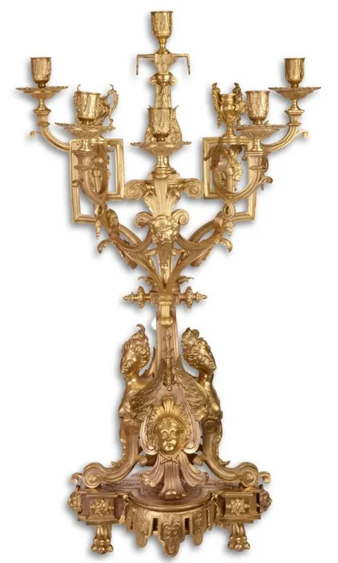 Nur Heute Casa Padrino Barockstil Kerzenständer / Kerzenhalter Gold 45 x 34 x H. 75 cm - Edel & Prunkvoll