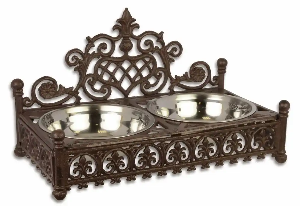 Online Kaufen Casa Padrino Jugendstil Hundenapf Braun 46,2 x 25 x H. 27,2 cm - Gusseisen Futternapf im Jugendstil