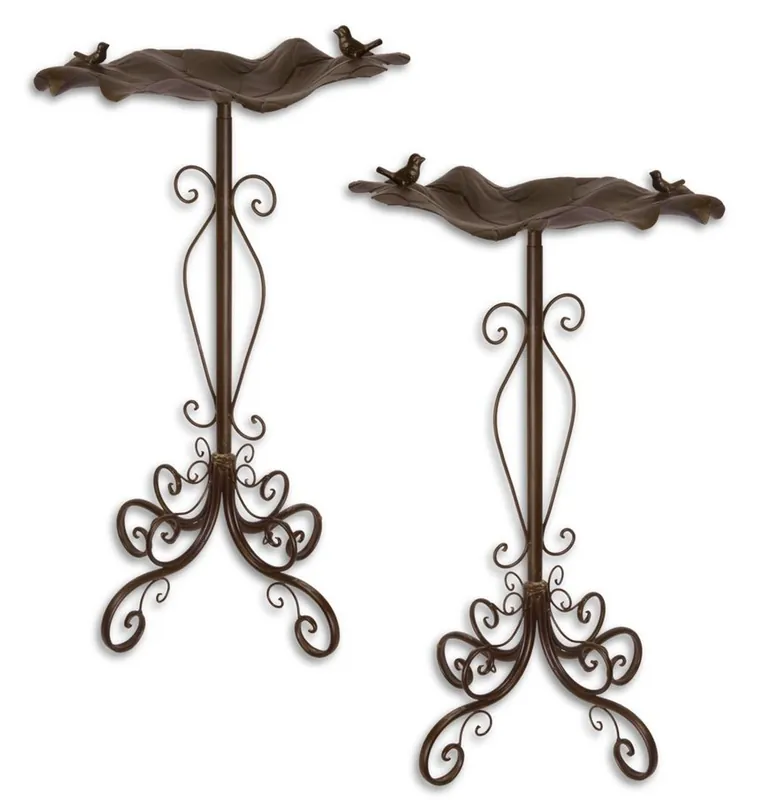 Schnäppchen Casa Padrino Jugendstil Vogelbad 2er Set Braun 48,8 x 47,2 x H. 84,1 cm - Garten Deko