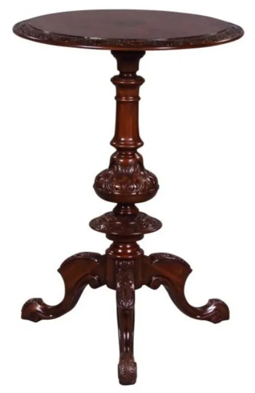 Top-Angebot Casa Padrino Luxus Jugendstil Mahagoni Beistelltisch Braun Ø 50 x H. 74 cm - Wohnzimmermöbel