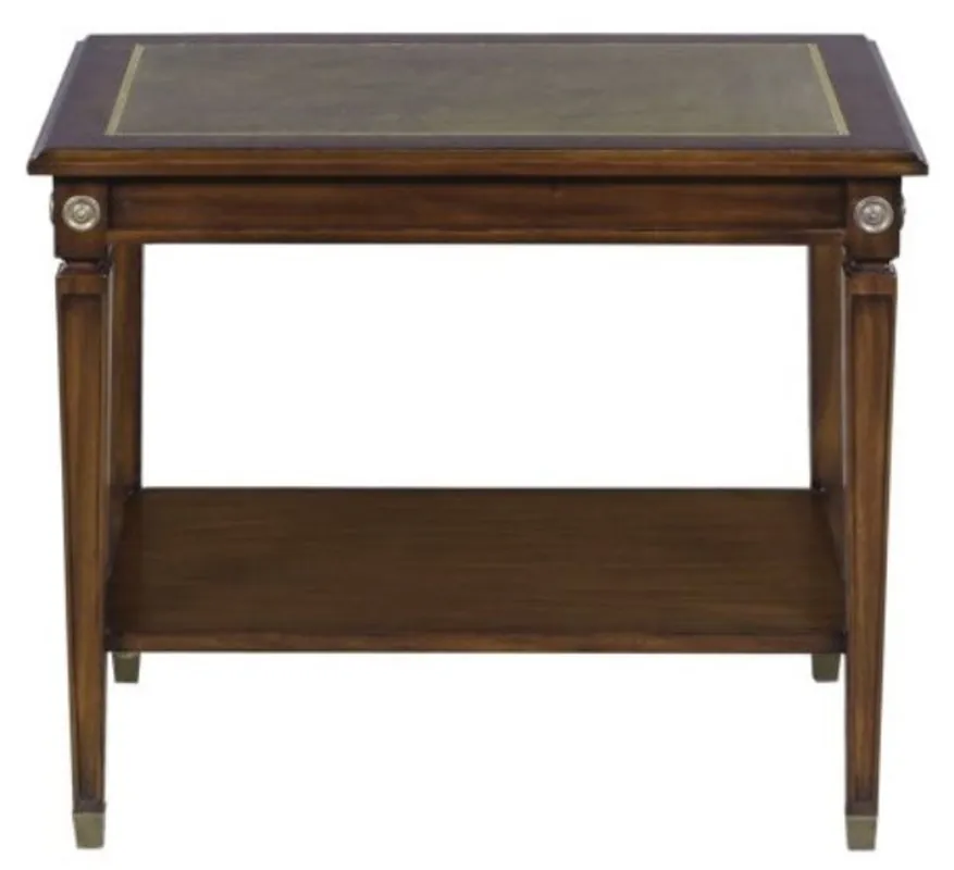 Direktkauf Casa Padrino Mahagoni Beistelltisch Braun / Grün 64 x 43 x H. 54 cm - Luxus Wohnzimmer Beistelltisch