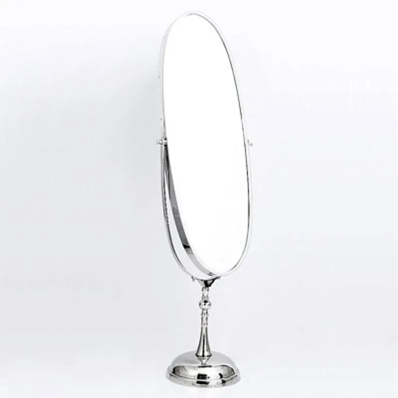 Direktkauf Casa Padrino Luxus Stand Schmink Spiegel vernickelt 47 - H.156 cm - Kosmetik Spiegel - Luxus Hotel Collection