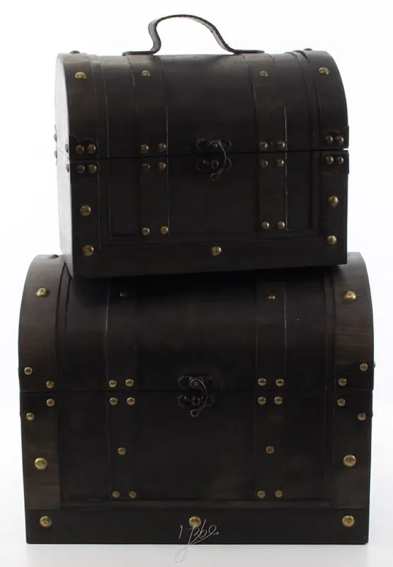 Rabatt Casa Padrino Art Deco Holz Lunchbox Set Schwarz - Wohnzimmer Dekoration