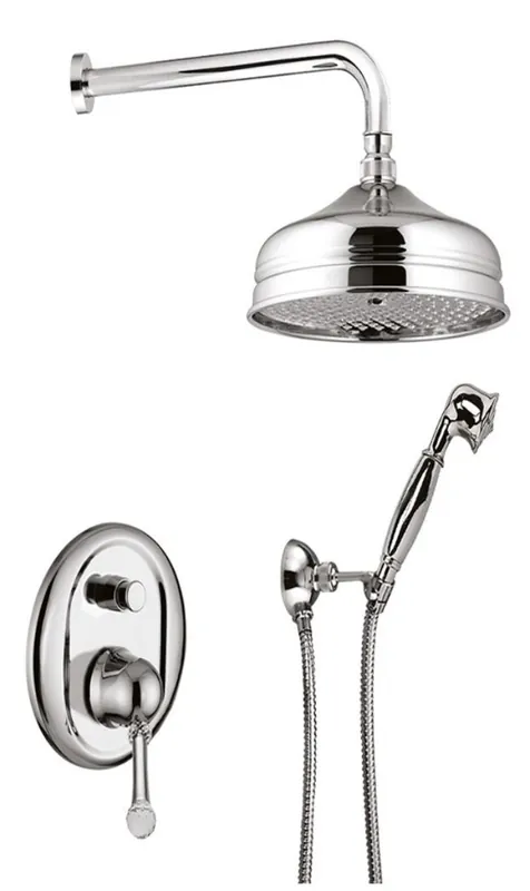 Geprüft Luxus Badezimmer Duschgarnitur / Brauseset mit Swarovski Kristallglas Silber - Luxus Qualität