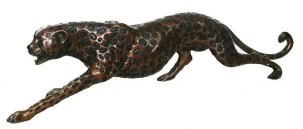 Expressversand Casa Padrino Luxus Bronzefigur Gepard 115 x 17 x H. 26 cm - Luxus Qualität