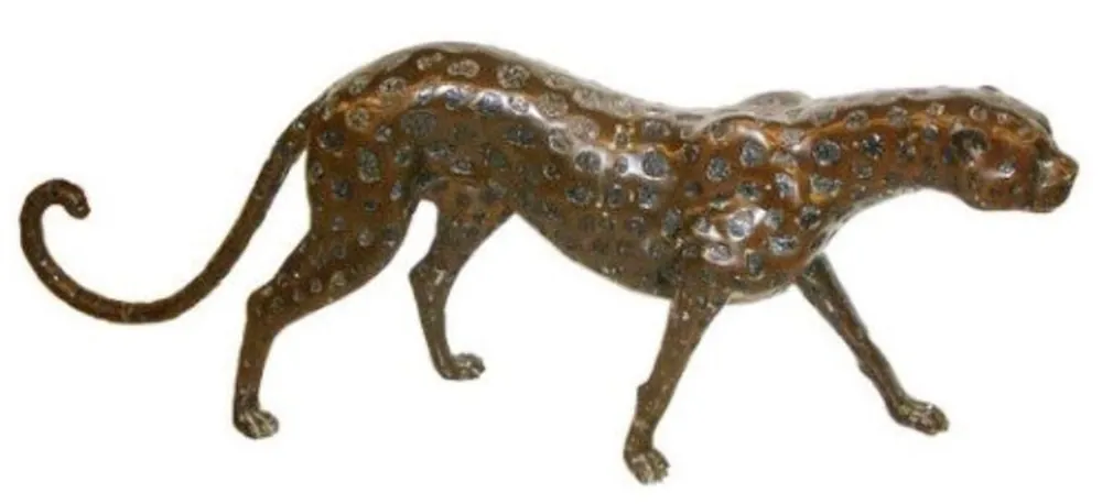 Casa Padrino Luxus Bronzefigur Gepard 140 x 20 x H. 58 cm - Luxus Qualität Expressversand