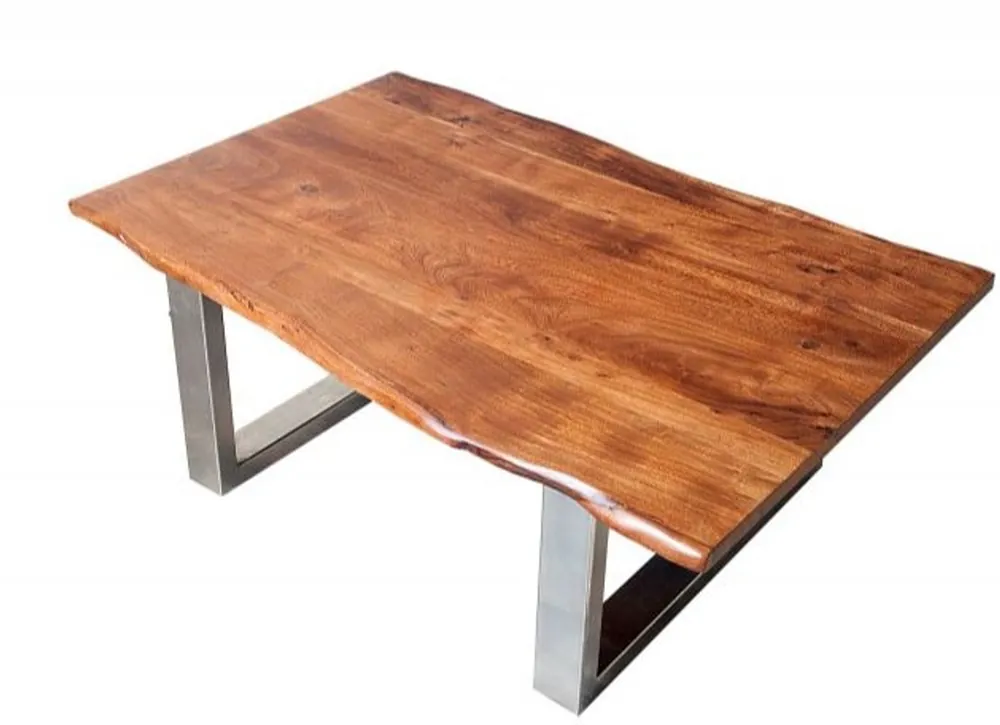 Casa Padrino Designer Massivholz Akazie Couchtisch Natur Braun 120 x H. 45 cm - Salon Wohnzimmer Tisch Preis Gesenkt