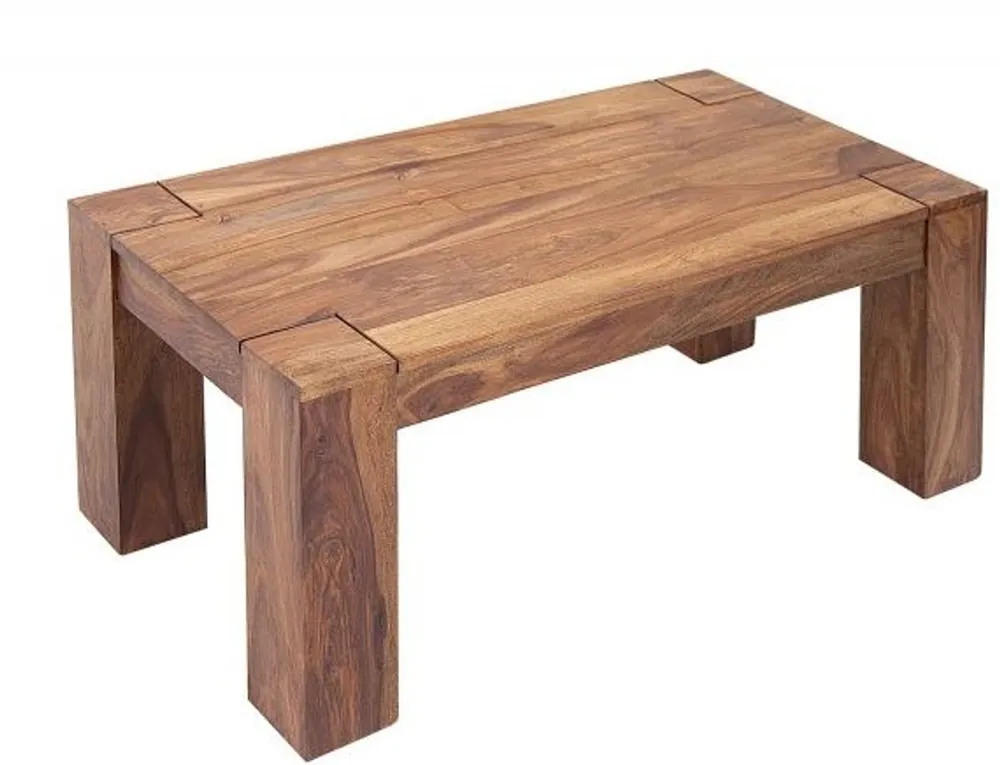 Echt Casa Padrino Designer Massivholz Couchtisch Natur 100 x H. 40 cm - Massivholz - Salon Wohnzimmer Tisch