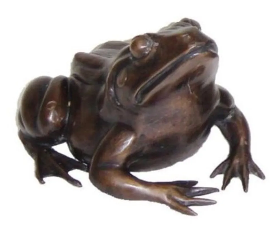 Casa Padrino Luxus Deko Bronze Frosch 24 x 30 x H. 16 cm - Luxus Bronzefigur Wochenendangebot
