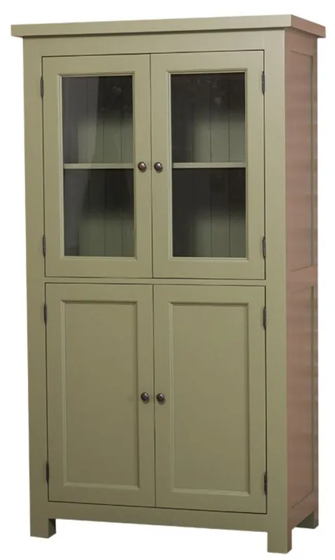 Saisonangebot Casa Padrino Landhausstil Küchenschrank mit 4 Türen Grün 100 x 50 x H. 180 cm - Küchenmöbel