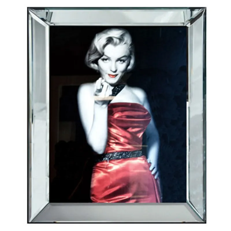 Schneller Versand Casa Padrino Designer Bild Lady in Red Marilyn Monroe Mod1 - Limited Edition