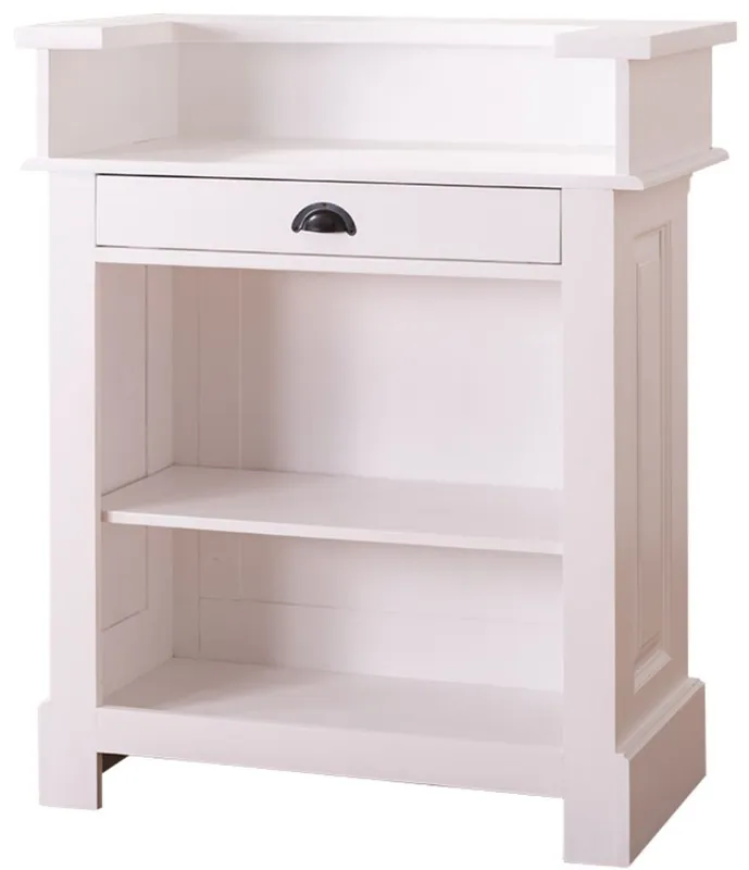 Saisonangebot Casa Padrino Landhausstil Theke Weiß 90 x 51 x H. 107 cm - Massivholz Thekentisch mit Schublade