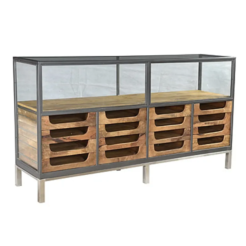 Expressversand Casa Padrino Designer Buffetschrank mit Schubladen Natur 193 x 46 x H.99 cm - Hotel Möbel