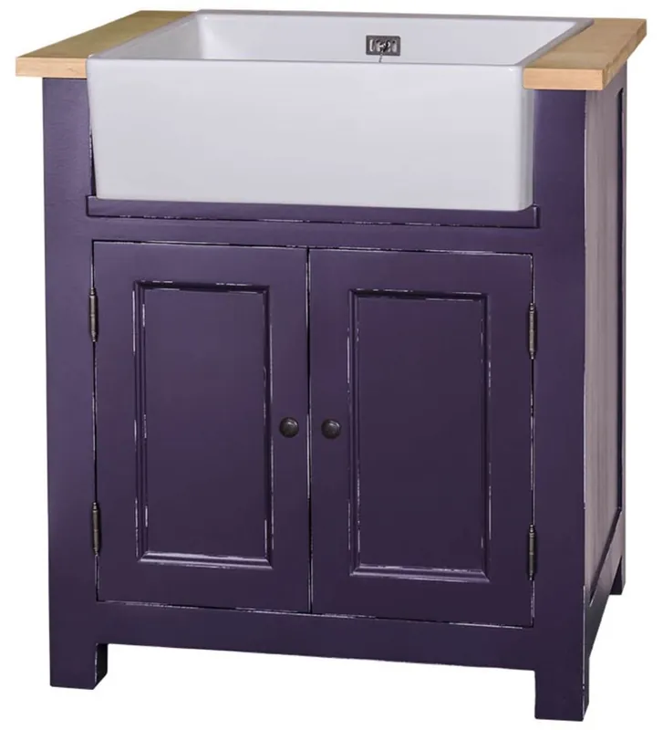 Sonderangebot Casa Padrino Landhausstil Spültisch / Spülenschrank Antik Lila / Naturfarben 81 x 65 x H. 90 cm - Shabby Chic Küchenschrank mit 2 Türen