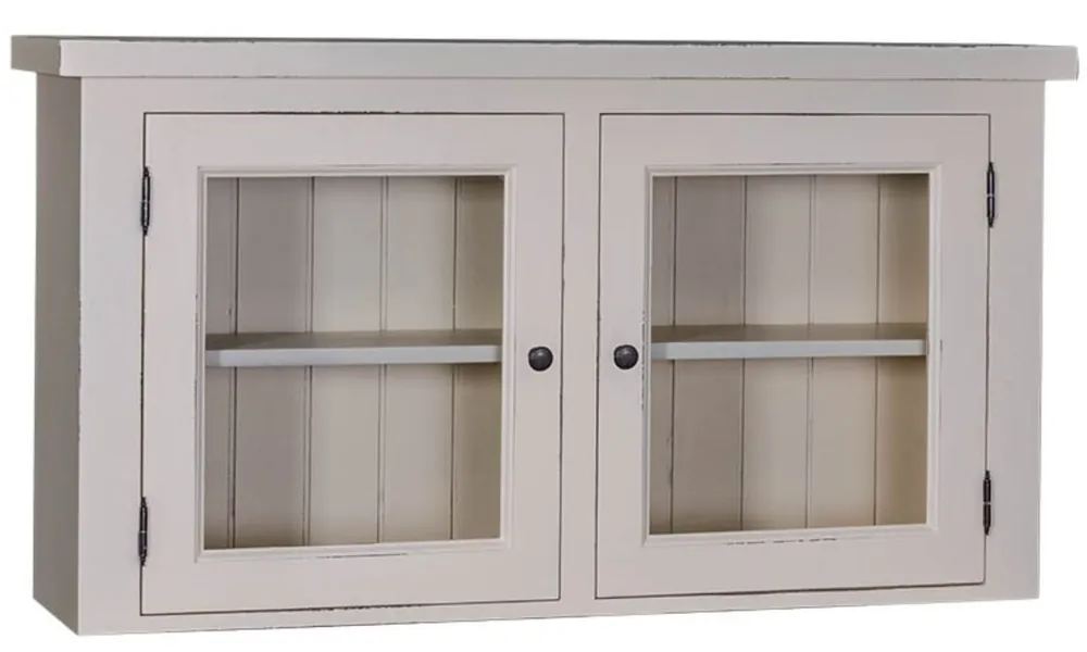 Preiswert Casa Padrino Landhausstil Küchenhängeschrank Antik Hellgrau 120 x 31 x H. 65 cm - Landhausstil Küchenschrank mit 2 Glastüren