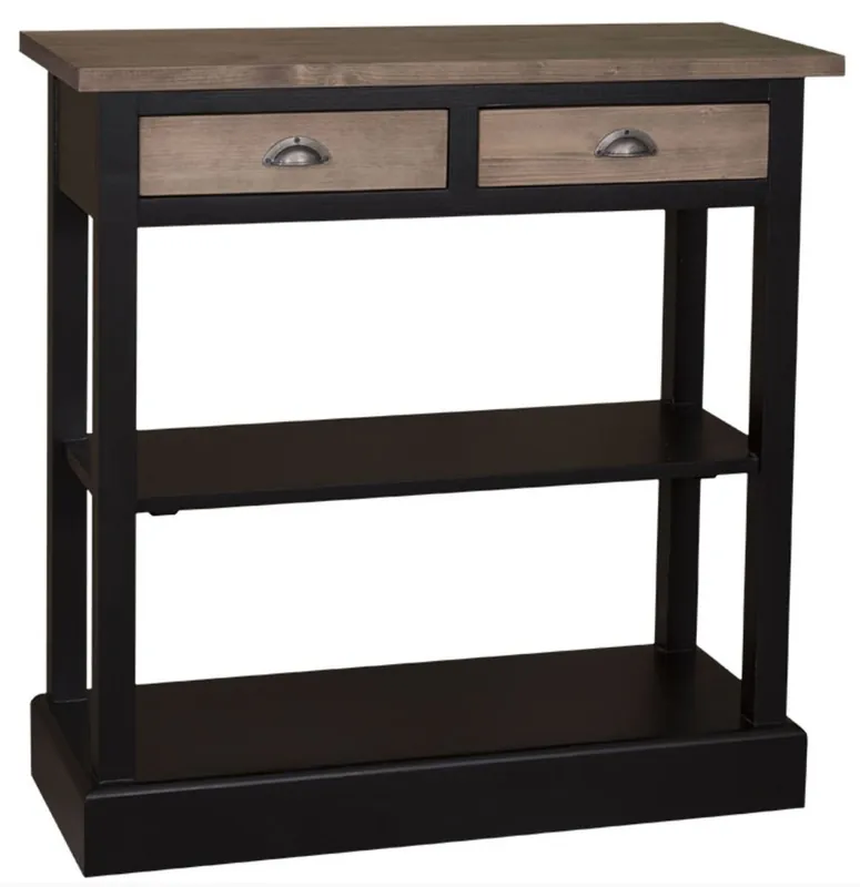 Versand Am Gleichen Tag Casa Padrino Landhausstil Küchenkonsole Schwarz / Braun 85 x 35 x H. 89 cm - Landhausstil Konsolentisch mit 2 Schubladen