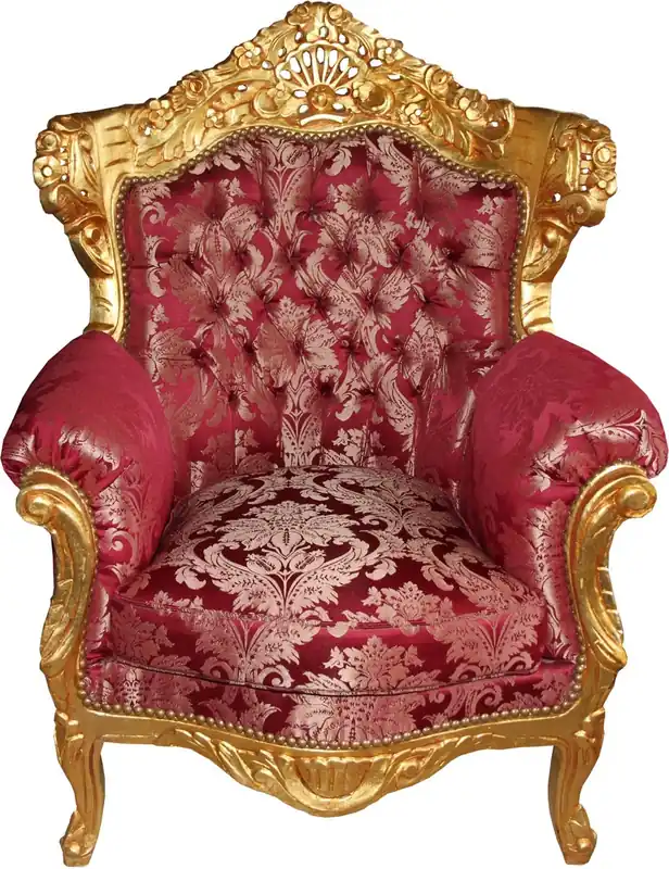 Neue Kollektion Casa Padrino Barock Sessel Al Capone Bordeaux Muster / Gold - Rokoko Antik Stil Möbel