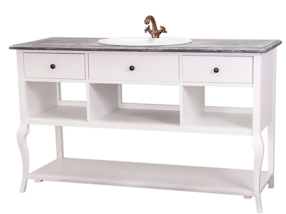 Angebot Casa Padrino Landhaus Stil Waschschrank Waschtisch Ohne Waschbecken Grau / Weiss - Bad Schrank