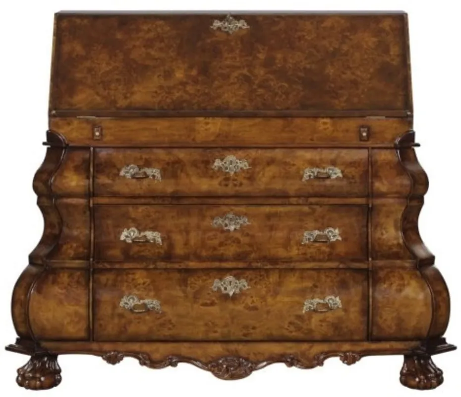 Direktkauf Casa Padrino Luxus Jugendstil Schreibkommode mit 18 Schubladen Braun / Silber 100 x 53 x H. 120 cm - Luxus Qualität