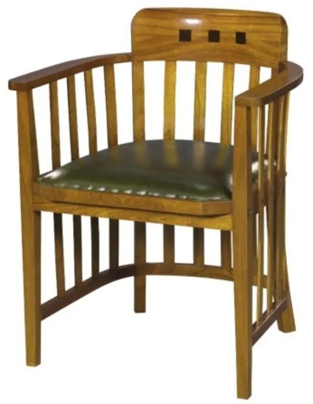 Kracherpreis Casa Padrino Luxus Bürostuhl mit Armlehnen Hellbraun / Grün 63 x 52 x H. 80 cm - Büromöbel