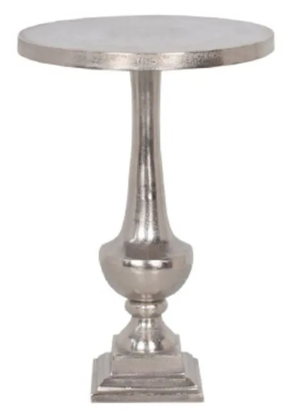 Casa Padrino Barockstil Beistelltisch Silber Ø 39 x H. 55 cm - Runder Aluminium Tisch Neue Kollektion