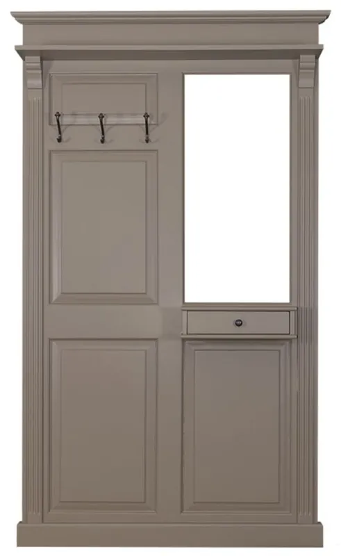 Casa Padrino Landhausstil Garderobe mit Schublade Dunkelgrau 131 x 19 x H. 210 cm - Landhausstil Möbel Top-Preis