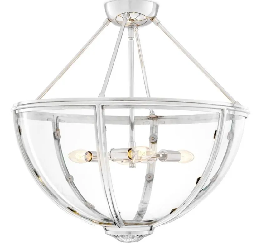 Casa Padrino Luxus Deckenleuchte Silber Ø 60 x H. 55 cm - Hotel & Restaurant Deckenlampe Heißes Angebot