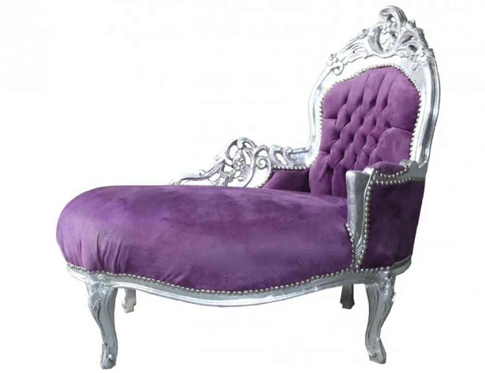 Casa Padrino Barock Kinder Chaiselongue Lila/Silber - Kindermöbel Meistverkauft