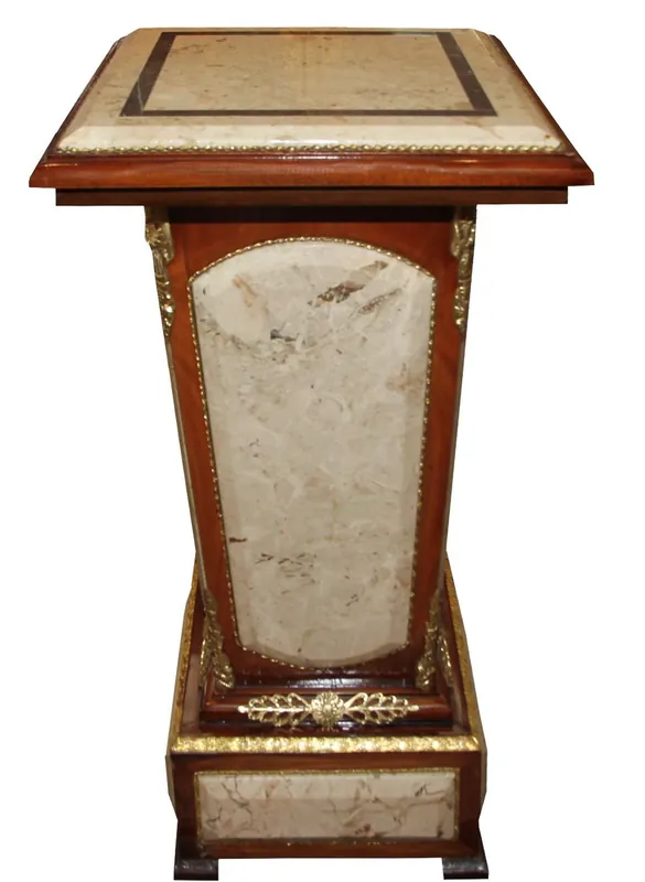 Preiswert Casa Padrino Barock Säule Mahagoni / Creme mit Marmorbesatz - 78 x 43 x H.43 cm