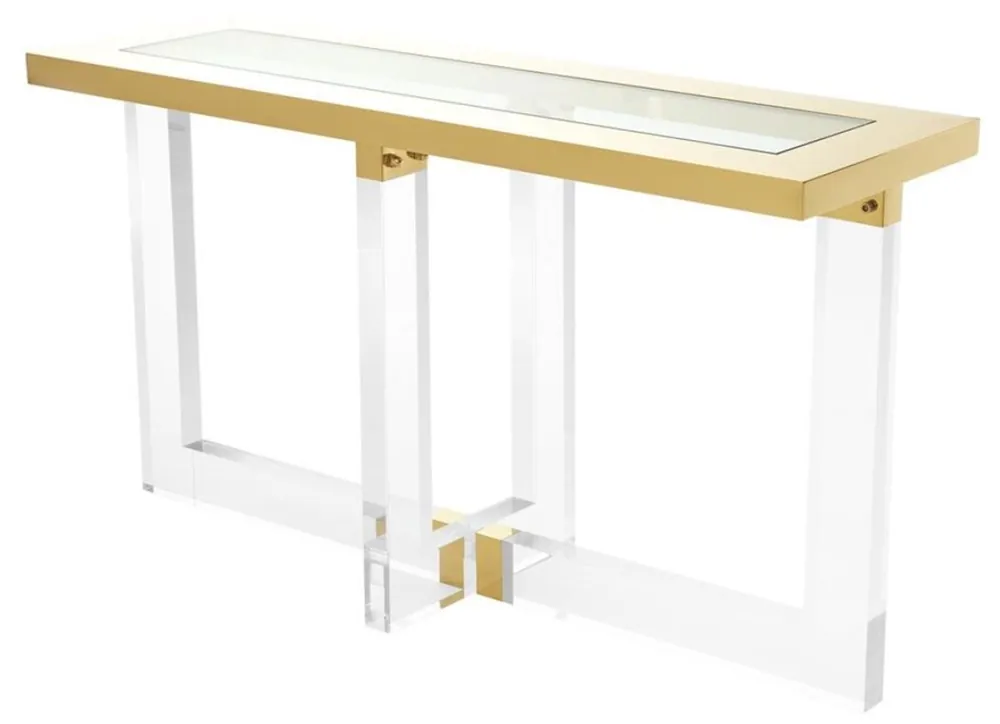 Markenprodukt Casa Padrino Konsole / Konsolentisch Gold 140 x 45 x H. 78 cm - Luxus Möbel