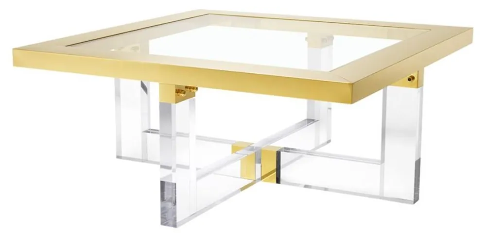 Saisonangebot Casa Padrino Luxus Couchtisch / Wohnzimmertisch Gold 100 x 100 x H. 43 cm - Wohnzimmermöbel