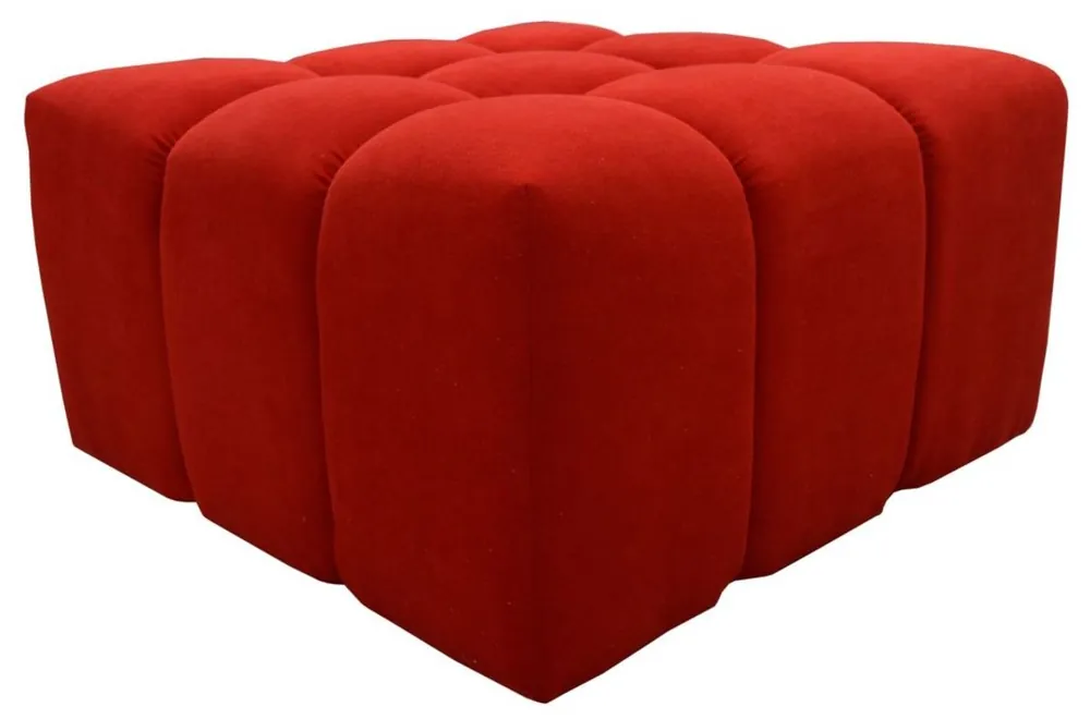 Neuheit Casa Padrino Luxus Hocker / Sitzhocker Rot 90 x 90 x H. 50 cm - Wohnzimmermöbel
