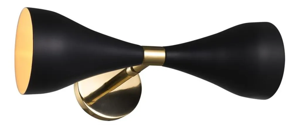 Casa Padrino Luxus Wandleuchte Messing / Schwarz 34,5 x 23 x H. 10,5 cm - Hotel & Restaurant Leuchte Preis Gesenkt