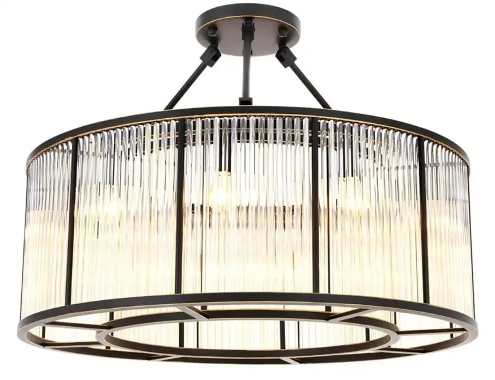 Echt Casa Padrino Deckenleuchte Bronze Ø 80 x H. 61 cm - Luxus Qualität