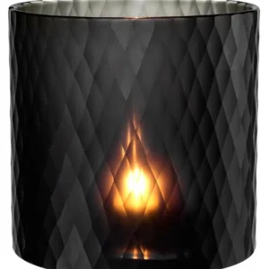 Casa Padrino Glas Teelichthalter Schwarz Ø 20 x H. 20 cm - Luxus Windlicht Schneller Versand