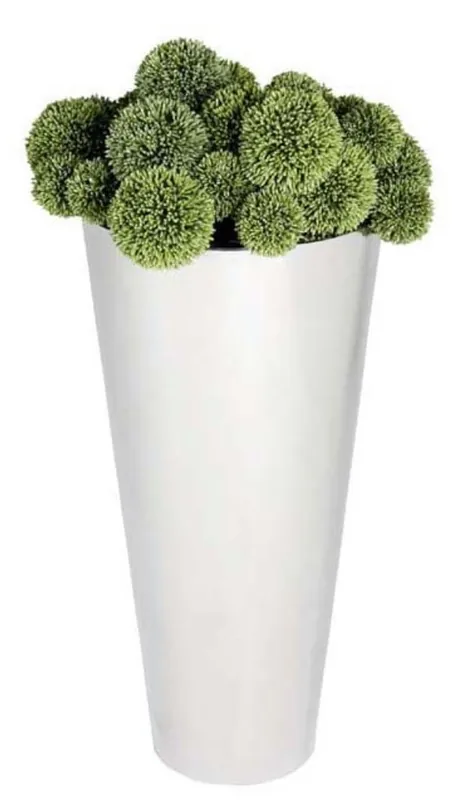Casa Padrino Edelstahl Übertopf Silber Ø 33 x H. 70 cm - Luxus Blumentopf Wochenendangebot