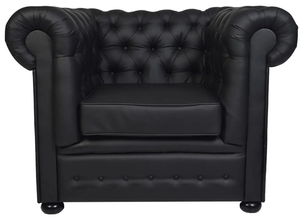 Expressversand Casa Padrino Luxus Echtleder Sessel 115 x 93 x H. 84 cm - Verschiedene Farben - Chesterfield Möbel