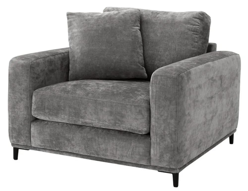 Neu Casa Padrino Luxus Wohnzimmer Sessel Grau / Schwarz 105 x 102 x H. 80 cm - Wohnzimmermöbel