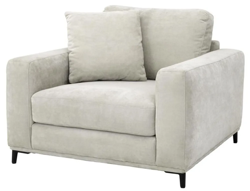 Jetzt Bestellen Casa Padrino Luxus Wohnzimmer Sessel Sandfarben / Schwarz 105 x 102 x H. 80 cm - Wohnzimmermöbel