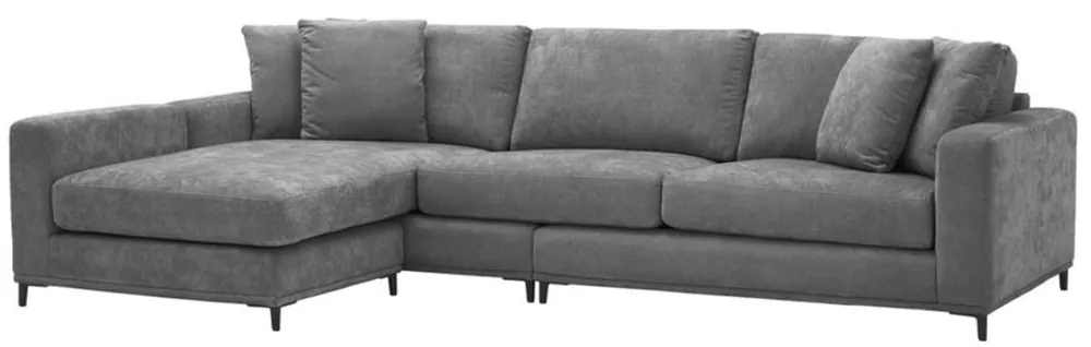 Jetzt Kaufen Casa Padrino Wohnzimmer Sofa Grau / Schwarz 284 x 172 x H. 76 cm - Luxus Ecksofa
