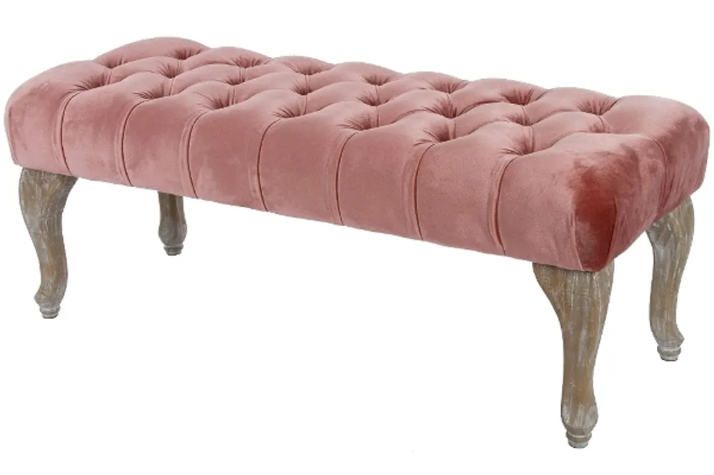 Saisonangebot Casa Padrino Barockstil Sitzbank Rosa / Antik Braun 100 x 40 x H. 42 cm - Barockmöbel