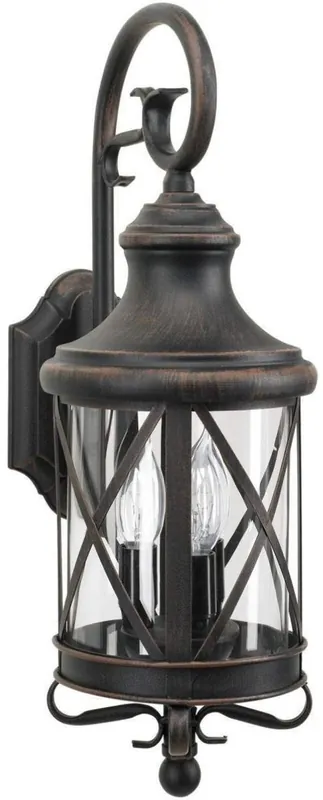 Casa Padrino Barock Außenwandleuchte Antik Braun 19 x 26 x H. 55 cm - Barock Außenlaterne Top-Seller