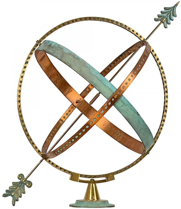 Sofort Bestellen Casa Padrino Jugendstil Sonnenuhr Gold / Kupfer / Mintgrün Ø 50 x H. 60 cm - Handgefertigte Luxus Gartendeko