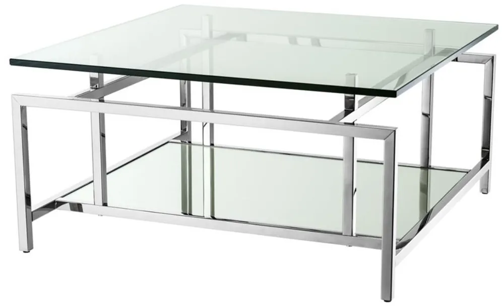 Casa Padrino Wohnzimmertisch Silber 70 x 70 x H. 35 cm - Luxus Couchtisch Mega-Angebot