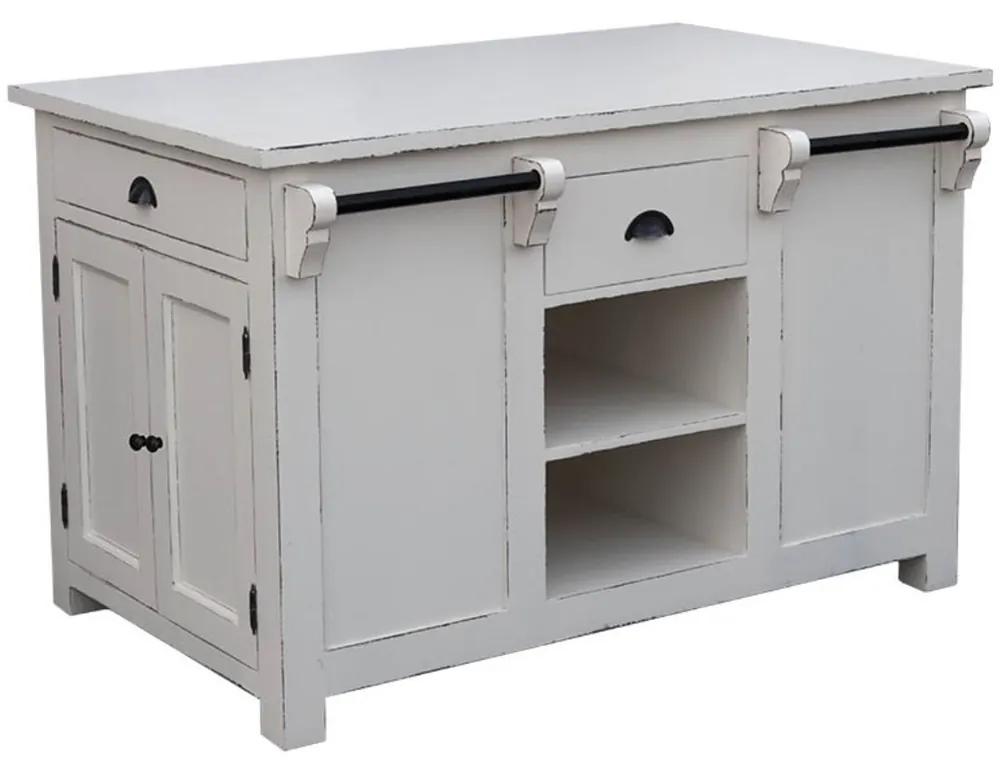 Günstig Casa Padrino Landhausstil Kücheninsel Antik Weiß 135 x 85 x H. 90 cm - Shabby Chic Küchenmöbel