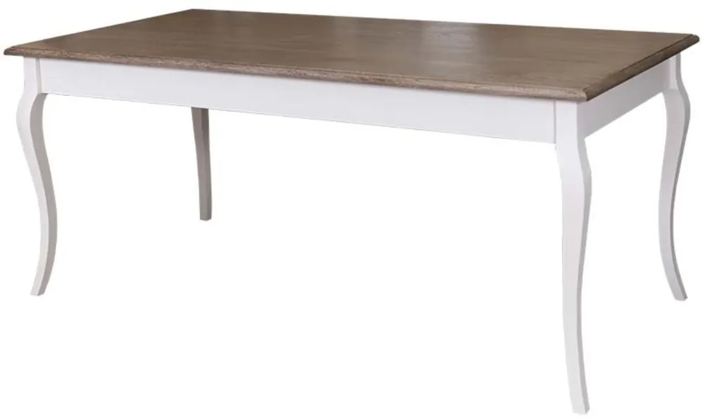 Highlight Casa Padrino Landhausstil Küchentisch Weiß / Braun - Verschiedene Größen - Esstisch mit geschwungenen Beinen